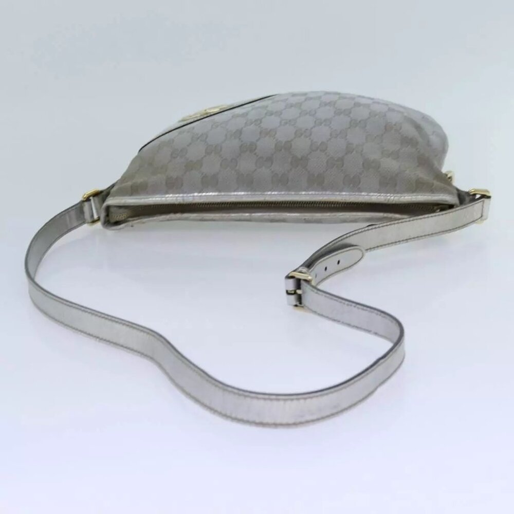 GUCCI GG Canvas Shoulder Bag Silver Auth 71301 - Picture 7 of 16